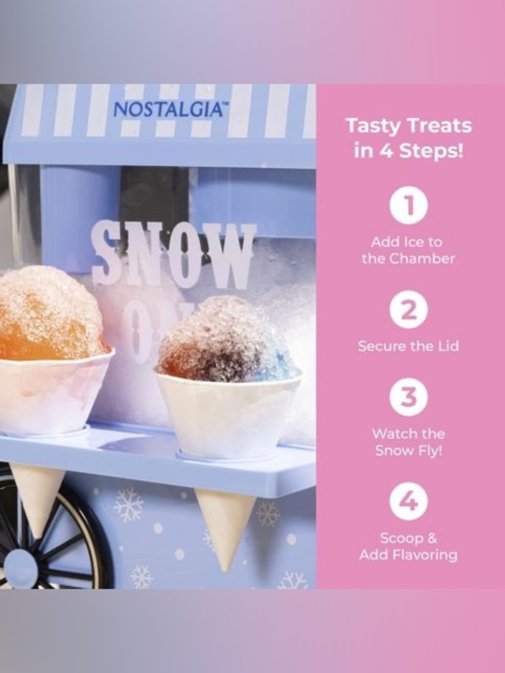 Nostalgia Light Blue Snow Cone Cart Machine - Picture 5 of 6